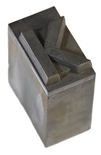 Lead type letter K